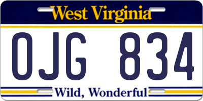 WV license plate OJG834