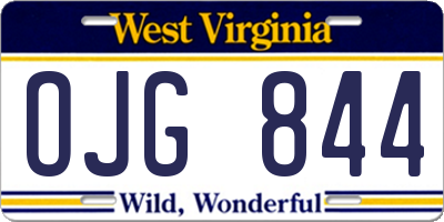 WV license plate OJG844