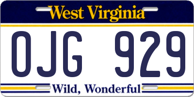WV license plate OJG929