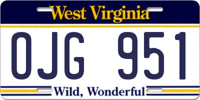 WV license plate OJG951