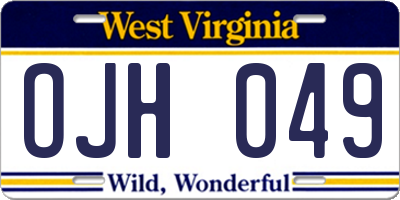 WV license plate OJH049
