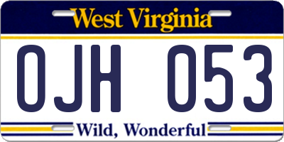 WV license plate OJH053