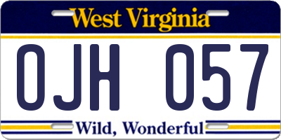 WV license plate OJH057