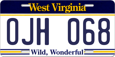 WV license plate OJH068