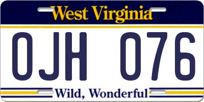 WV license plate OJH076