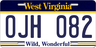 WV license plate OJH082