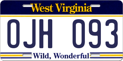 WV license plate OJH093
