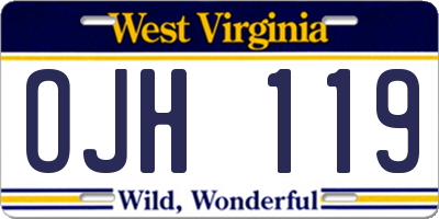 WV license plate OJH119