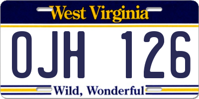 WV license plate OJH126