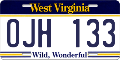 WV license plate OJH133