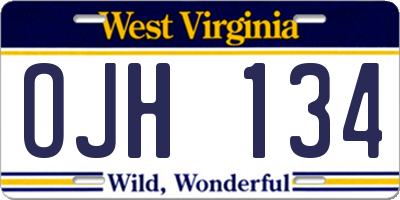 WV license plate OJH134