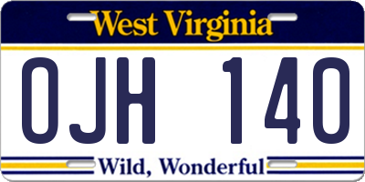 WV license plate OJH140