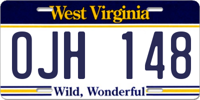 WV license plate OJH148