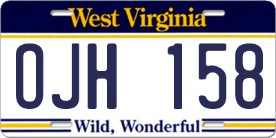WV license plate OJH158