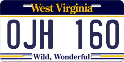 WV license plate OJH160