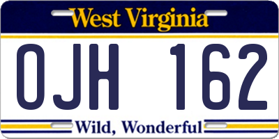 WV license plate OJH162