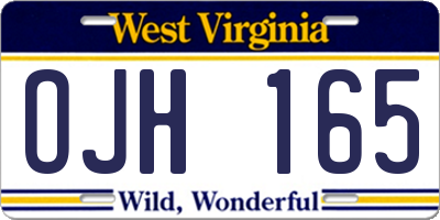 WV license plate OJH165