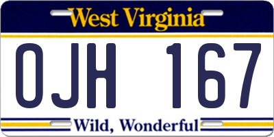 WV license plate OJH167