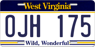 WV license plate OJH175