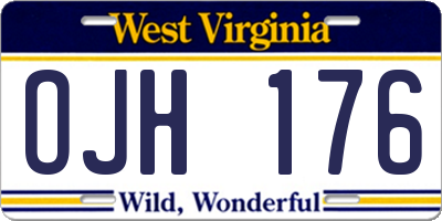 WV license plate OJH176