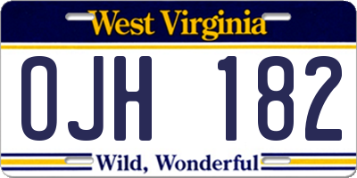 WV license plate OJH182