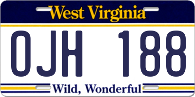 WV license plate OJH188