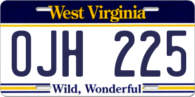WV license plate OJH225