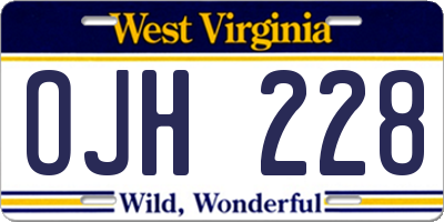 WV license plate OJH228