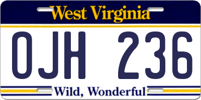 WV license plate OJH236