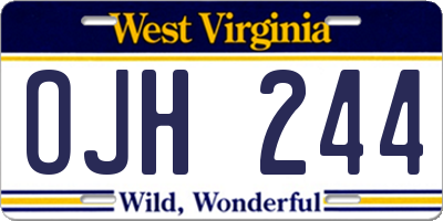 WV license plate OJH244