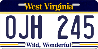 WV license plate OJH245