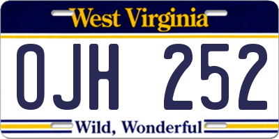 WV license plate OJH252