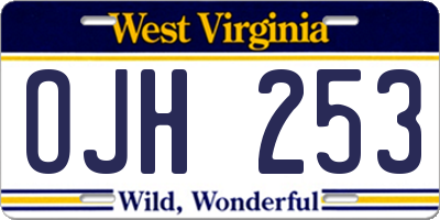 WV license plate OJH253