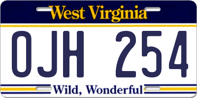WV license plate OJH254