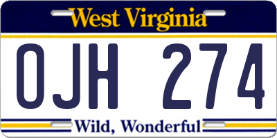 WV license plate OJH274