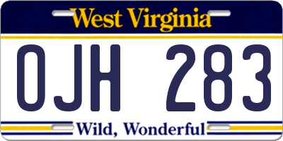 WV license plate OJH283