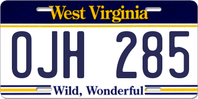WV license plate OJH285