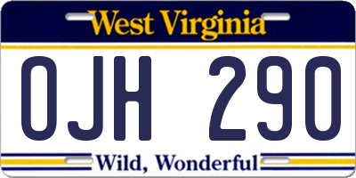 WV license plate OJH290