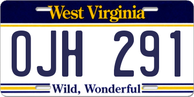 WV license plate OJH291