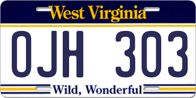 WV license plate OJH303