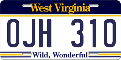 WV license plate OJH310