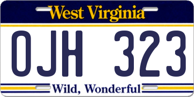 WV license plate OJH323