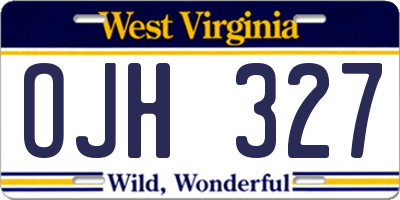 WV license plate OJH327