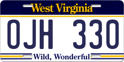 WV license plate OJH330