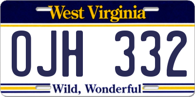 WV license plate OJH332