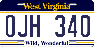 WV license plate OJH340