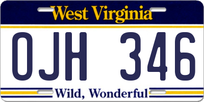 WV license plate OJH346