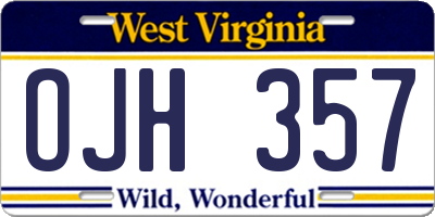 WV license plate OJH357