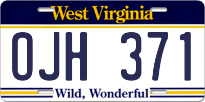 WV license plate OJH371
