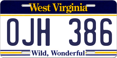 WV license plate OJH386
